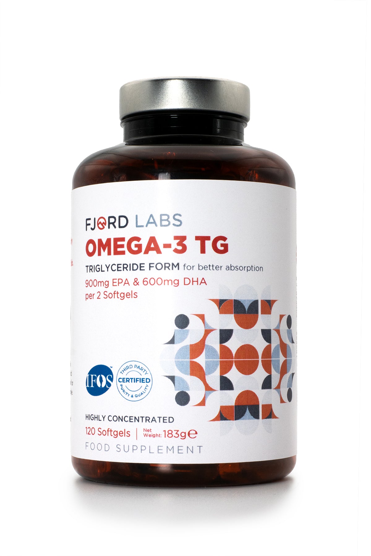 Omega-3 TG | Forma de triglicéridos | Certificado IFOS | 900 mg de EPA y 600 mg de DHA por 2 cápsulas | 120 cápsulas | [Solo entregas en UE y Reino Unido]