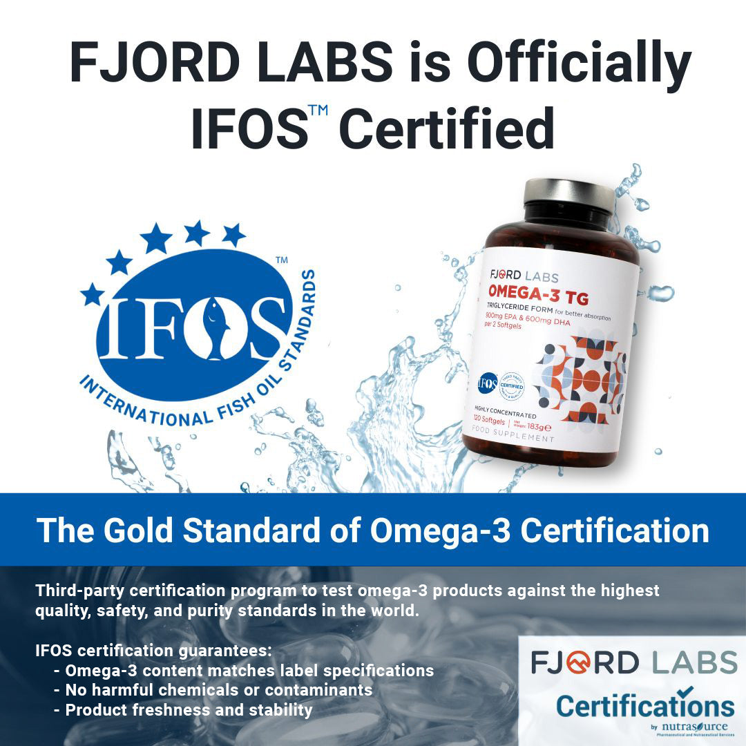 Omega-3 TG | Forma de triglicéridos | Certificado IFOS | 900 mg de EPA y 600 mg de DHA por 2 cápsulas | 120 cápsulas | [Solo entregas en UE y Reino Unido]